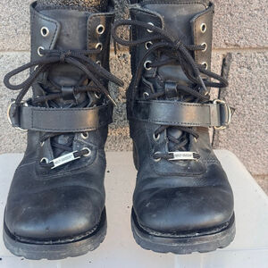 Harley-Davidson Combat Moto Black Leather Boots Size 8